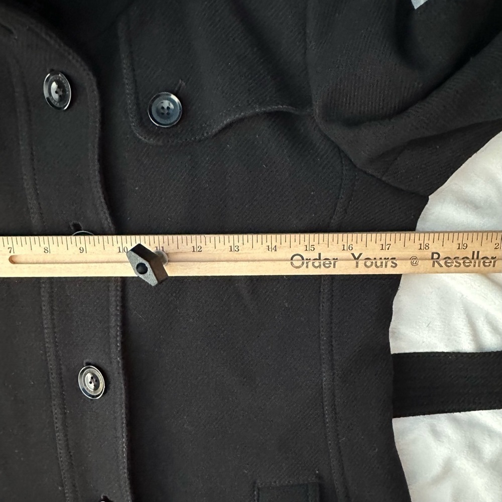 Burberry Brit Rushfield Wool Cashmere Blend Black Trench Coat 4 Shearling Collar - Picture 7 of 16